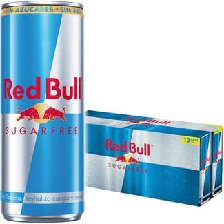 Bebida energética Sugar Free con cafeína, taurina y vitamina B pack 12 latas 250 ml -