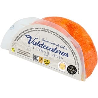 Queso de cabra semicurado con pimentón elaborado con leche pasteurizada peso aproximado pieza 350 g -
