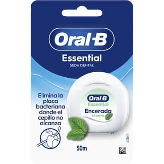 Seda dental encerada Essential con sabor menta blister 50 m -