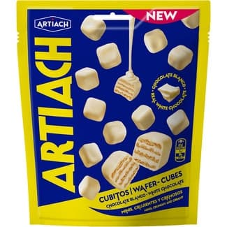 Cubitos de galleta de barquillos recubiertos con chocolate blanco bolsa 110 g -