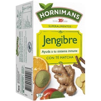Infusión de jengibre con té matcha, regaliz, manzana y naranja estuche 20 bolsitas -