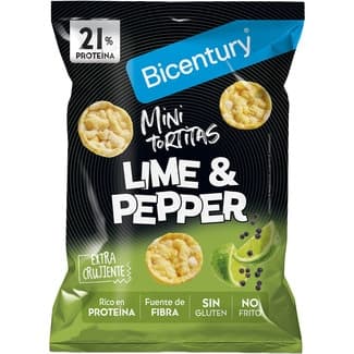 Mini tortitas con proteína sabor lima y pimienta extracrujientes sin gluten bolsa 60 g -