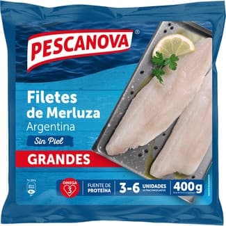 Filetes de merluza argentina sin piel grandes 3-6 unidades bolsa 400 g -