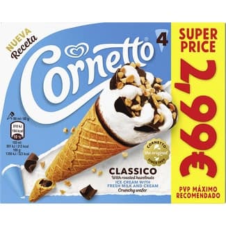 Conos de helado classico 4 unidades estuche 360 ml -