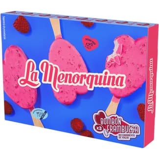 Bombón helado de yogur y frambuesa 3 unidades estuche 300 ml -