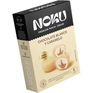 Mochi de crema helada chocolate blanco con corazón de caramelo estuche 6 unidades envuelto en suave masa de arroz -