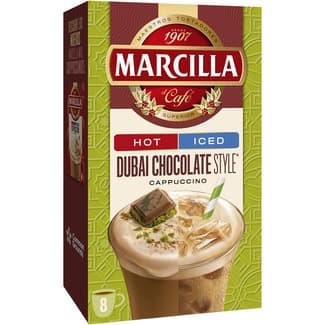 Café soluble Cappuccino Dubai chocolate style Hot / Ice en sobres estuche 8 unidades -
