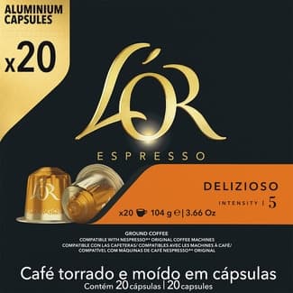 Café Delizioso intensidad 5 estuche 20 cápsulas compatibles con máquinas Nespresso -
