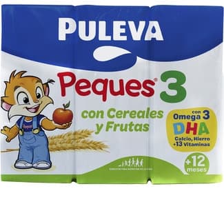 3 preparado lácteo con cereales y frutas sin aceite de palma de 12 a 36 meses pack 3 briks 200 ml -