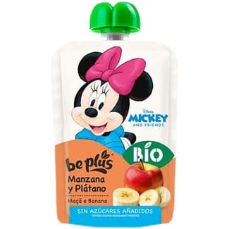 Bio manzana y plátano sin gluten 100% fruta sin gluten desde 4 meses bolsita 100 g sin azúcares añadidos -