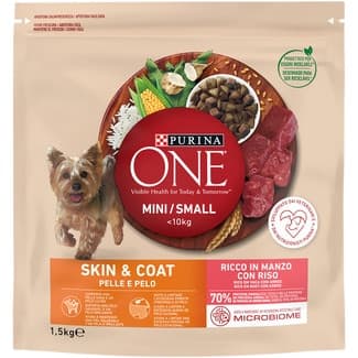 Mini Pelle e Pelo pienso para perros adultos tamaño mini con buey y arroz bolsa 1,5 kg -