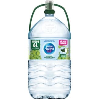 Agua natural de mineralización débil garrafa 6 l con tapón dispensador -