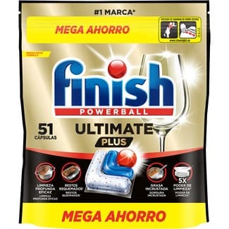 Detergente lavavajillas Powerball Ultimate Plus bolsa 51 cápsulas -