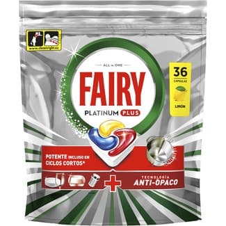 Detergente lavavajillas Platinum Plus Limón bolsa 36 pastillas -