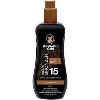 Loción gel solar protectora SPF-15 resistente al agua spray 237 ml Anti-edad, rápida absoción y vegano -