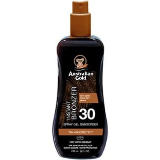 Loción gel solar protectora SPF-30 resistente al agua spray 237 ml Anti-edad, rápida absoción y vegano -