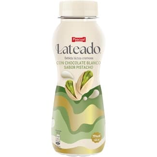 Bebida láctea cremosa con chocolate blanco sabor pistacho botella 230 ml -