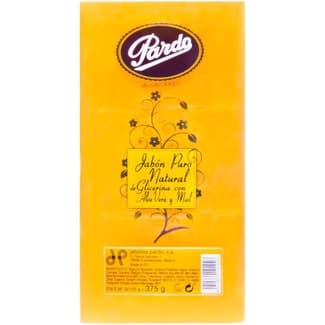 Jabón puro natural de glicerina con aloe vera y miel en pastilla pack 3 unidades 125 g -