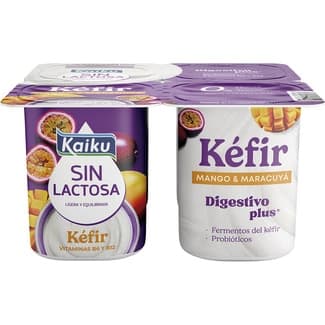 Kéfir de mango y maracuyá sin lactosa pack 4 unidades 125 g -