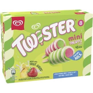 Mini Twister con zumo de frutas sin gluten 8 unidades estuche 400 ml -