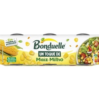 Un toque de maíz dulce en grano pack 3 lata 70 g neto escurrido -