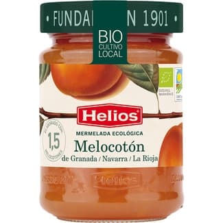 Bio mermelada ecológica extra de melocotón con azúcar de caña frasco 440 g -