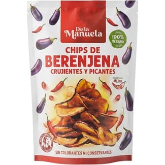 Chips de berenjena crujientes y picantes 100% vegano bolsa 90 g -