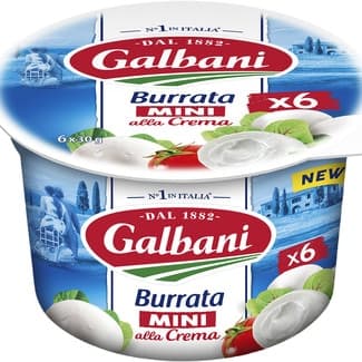 Burrata italiana de vaca mini envase 180 g neto escurrido -
