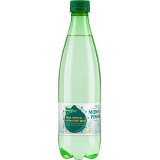 Agua mineral natural con gas botella 50 cl -