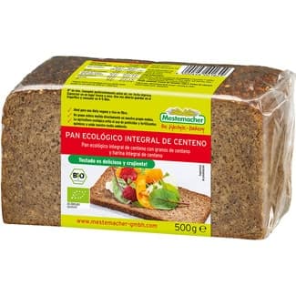 Pan ecológico integral de centeno paquete 500 g -