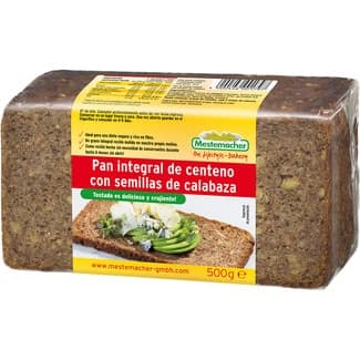 Pan integral de centeno con semillas de calabaza paquete 500 g -