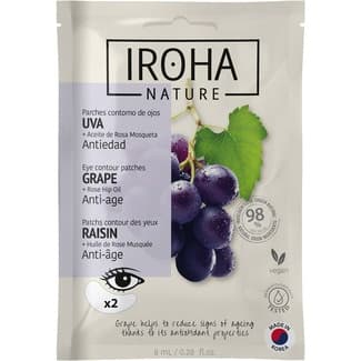 Parches contorno de ojos Antiedad Uva + aceite de Rosa Mosqueta sobre 2 unidades -