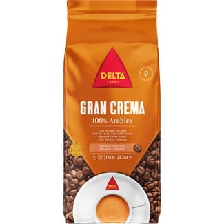 Café en grano de tueste natural Gran Crema 100% arábica intensidad 9 paquete 1 kg -