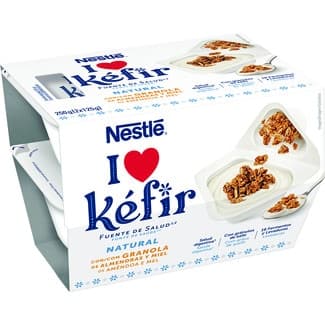 Kéfir natural con granola de almendras y miel pack 2 unidades 250 g -