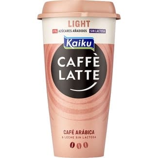 Caffé Latte Light bebida láctea de café arábica suave con leche desnatada fresca vaso 230 ml sin gluten sin lactosa -