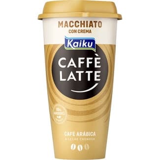 Caffé Latte Macchiato bebida láctea de café arábica con leche semidesnatada fresca y con crema sin gluten vaso 230 ml -