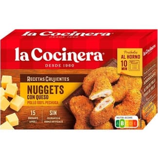 Recetas Crujientes nuggets de pollo con queso 15 unidades estuche 350 g -