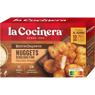 Recetas Crujientes nuggets de pollo rebozado fino familiar 25 unidades estuche 400 g -